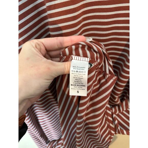 Lularoe Simply Comfortable Dress Midi Short Sleeve A-Line Size Small brown - Picture 4 of 5